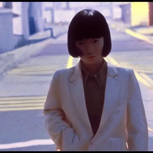 Image similar to a film still of Tooru, from jojolion, with oval hair in Lost Highway(1977)