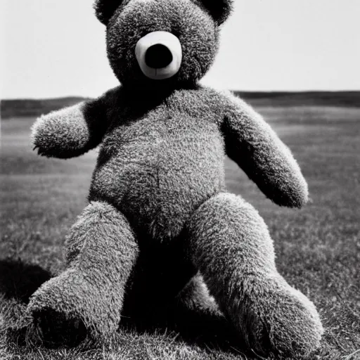 Prompt: teddy bear portrait photography Herb Ritts