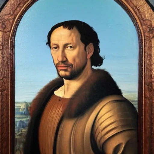 Image similar to a renaissance style portrait painting of Alfredo Linguini