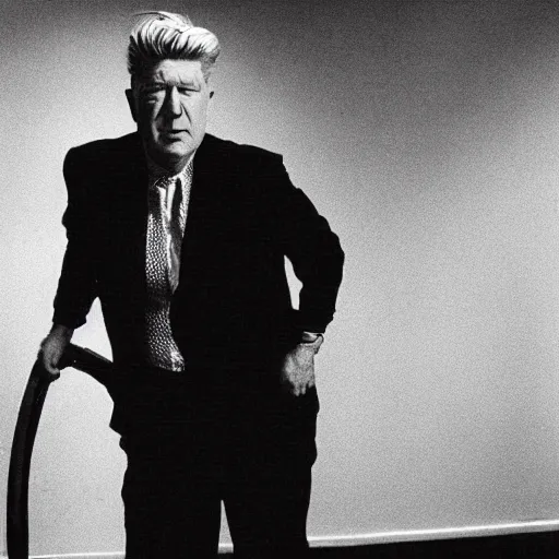 Image similar to david lynch in the midst of an existential crisis, from twin peaks, from black velvet