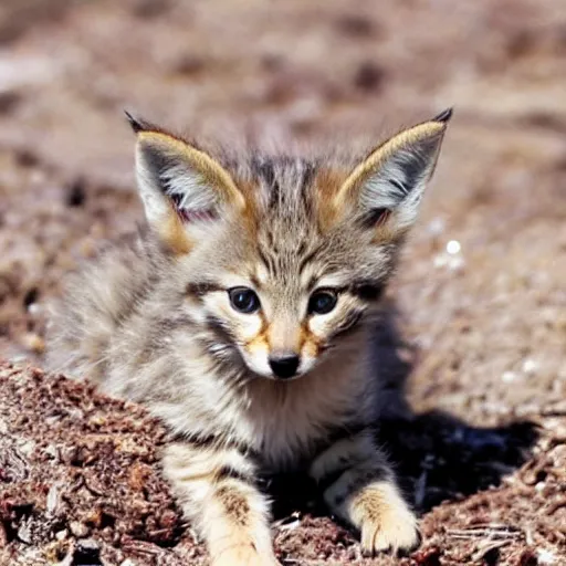 Image similar to an adorable coyote kitten