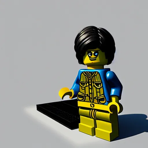 Prompt: Lego minifigure of Dream from Neil gaiman's the sandman, product design, 3d render