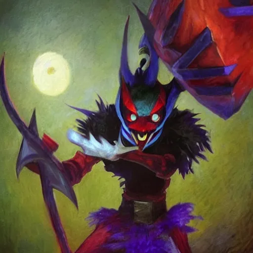 Prompt: Shaco from League of Legends, by Odilon Redon