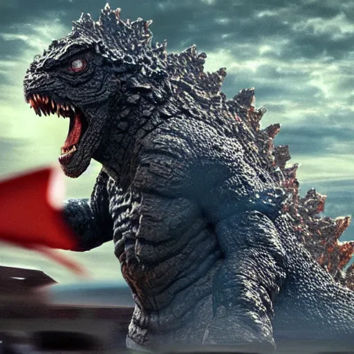 Prompt: Obama fighting Godzilla, 4K HD, real footage, cnn headline, hyper realistic