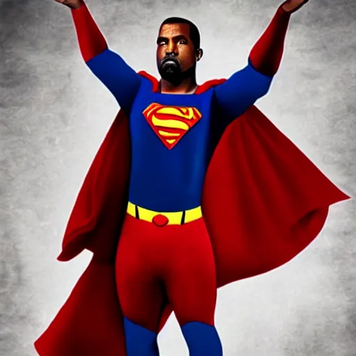 Image similar to kanye west as superman