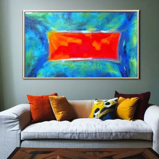 Image similar to award-winning large colorful abstract art painting