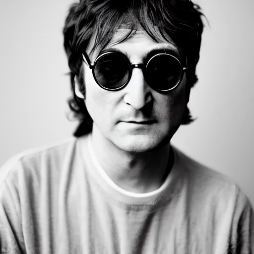 Prompt: Portrait of John Lennon, Canon EOS R3, f/1.4, ISO 200, 1/160s, 8K, RAW, unedited, symmetrical balance, in-frame