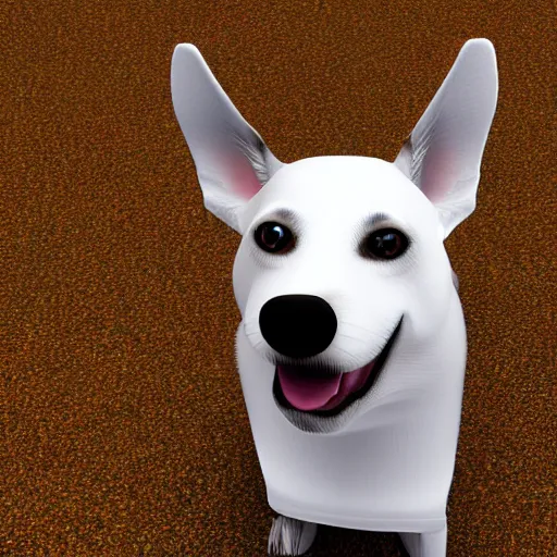 Prompt: a dog designed by apple, white background, shader effects, hd