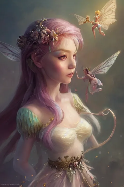 Image similar to fairy princess, highly detailed, d & d, fantasy, highly detailed, digital painting, trending on artstation, concept art, sharp focus, illustration, art by artgerm and greg rutkowski and fuji choko and viktoria gavrilenko and hoang lap