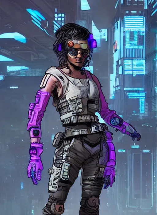 Image similar to apex legends cyberpunk self defense instructor. concept art by james gurney and mœbius. gorgeous face.