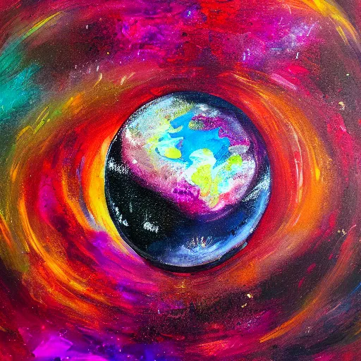 Image similar to rebooting a planet, abstract painting