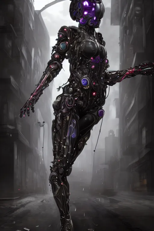 Image similar to a beautiful insufficently dressed metahuman biomechanical heavily cybered female shadowrunner fullbody portrait by echo chernik in the style of shadowrun returns pc game. 8k 3d realistic render. Dark atmosphere volumetric lighting. Cyberpunk feel. Hypermaximalist ultradetailed cinematic charachter concept art. Uncut, unzoom, centered, slightly distant, but clearly visible, feminine pose. Digital illustration. View from below