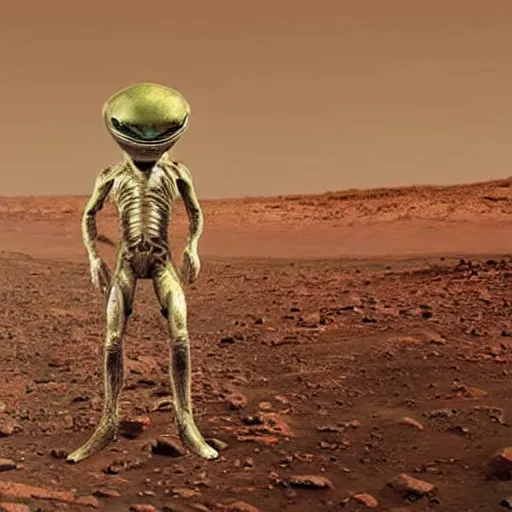 Prompt: realistic photo of an alien on mars, high quality, alien, very beautiful