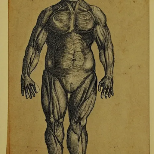 Prompt: old anatomical drawing of shrek