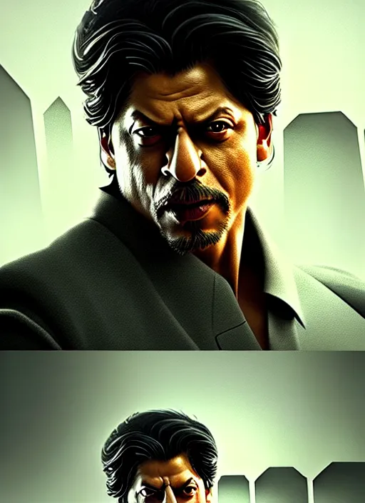 Prompt: portrait, Shah Rukh Khan , dramatic lighting, cinematic, establishing shot, extremely high detail, foto realistic, cinematic lighting, post processed, concept art, artstation, style by eddie mendoza, raphael lacoste, alex ross