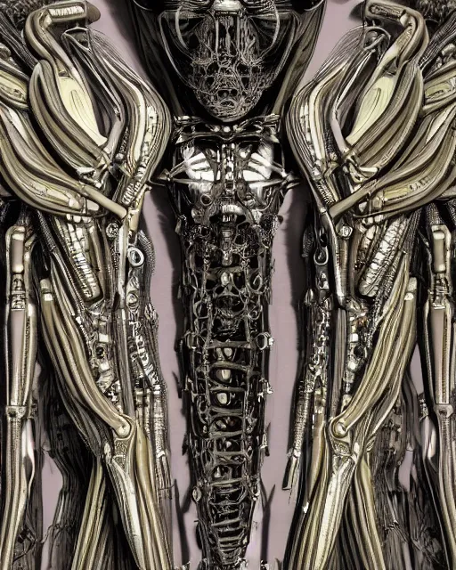 Image similar to balenciaga by hr giger, biomechanical, 4 k, hyper detailed