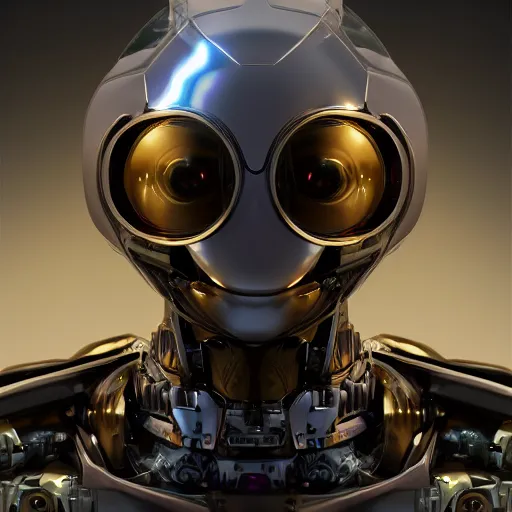 Image similar to centered portrait of a mechanical robot, sci fi character concept, science fiction, futuristic, medium shot, symmetrical face, elegant pose, illustration, slender, cinematic lighting, hyperdetailed, cgsociety, 8k, high resolution, single face, insanely detailed and intricate, octane render, golden ratio, vfx, postprocessing,