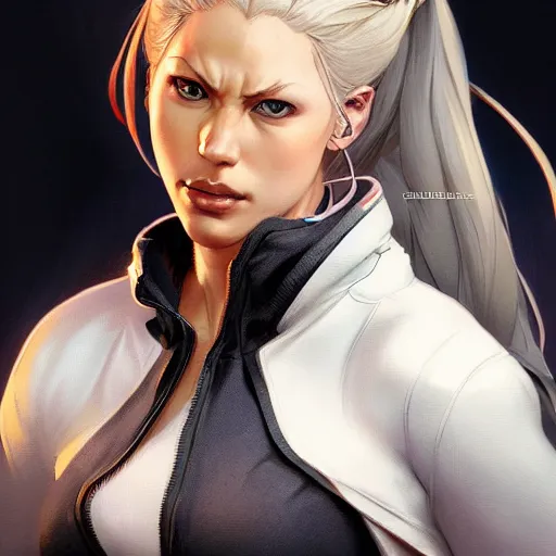 Prompt: felicia hardy as a street fighter character, cg animation, capcom, realistic, character select portrait, by artgerm, greg rutkowski, alphonse mucha, 3 d