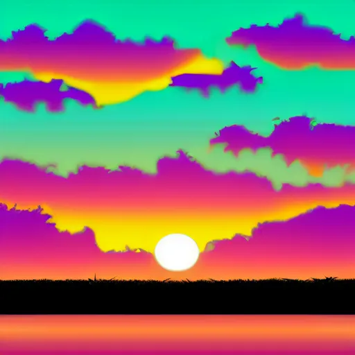 Prompt: Vaporwave Sunset