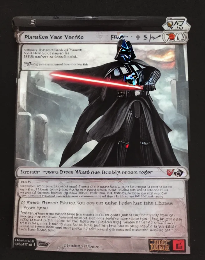 Prompt: Darth Vader planeswalker