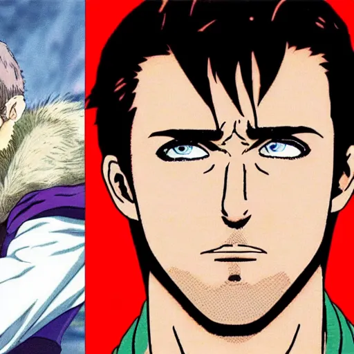 Image similar to ryan gosling in 1 9 9 7 berserk anime