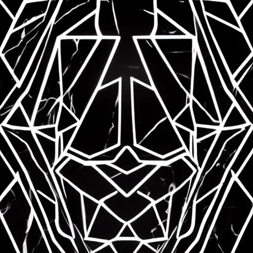 Prompt: a face carved of black marble blending into a black background. expressive eyes. symmetry. epic. ominous shapes. lighting from the bottom. trending on artstation