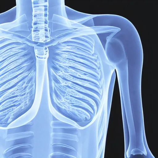 Image similar to x-ray of a person with very small lungs