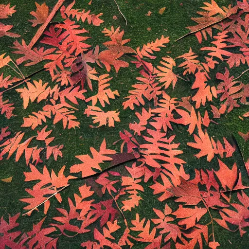 Prompt: trees with puzzle leaves