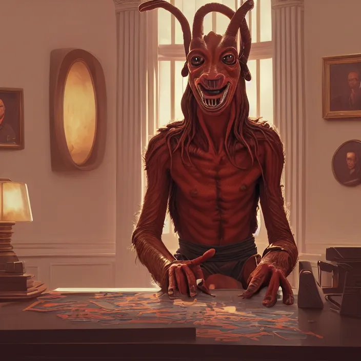 Image similar to portrait of jar jar binks in the oval office. intricate abstract. intricate artwork. by tooth wu, wlop, beeple, dan mumford. octane render, trending on artstation, greg rutkowski very coherent symmetrical artwork. cinematic, hyper realism, high detail, octane render, 8 k, iridescent accents