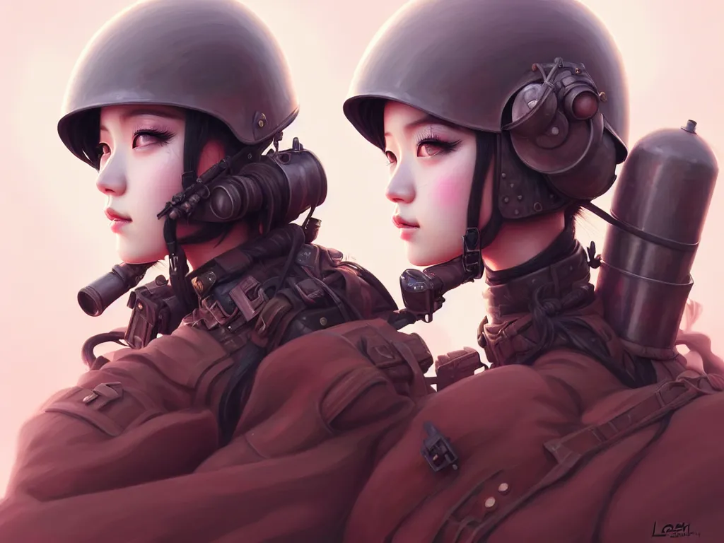 Prompt: portrait blackpink jisoo of dieselpunk soldier girl, helmet, desert, armored, highly detailed, digital painting, face detail, sharp focus, art, illustrations by loish and ayanamikodon and irakli nadar and rossdraws and wlop