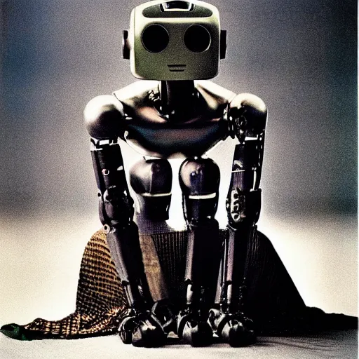 Image similar to a robot woman photographed by annie leibovitz