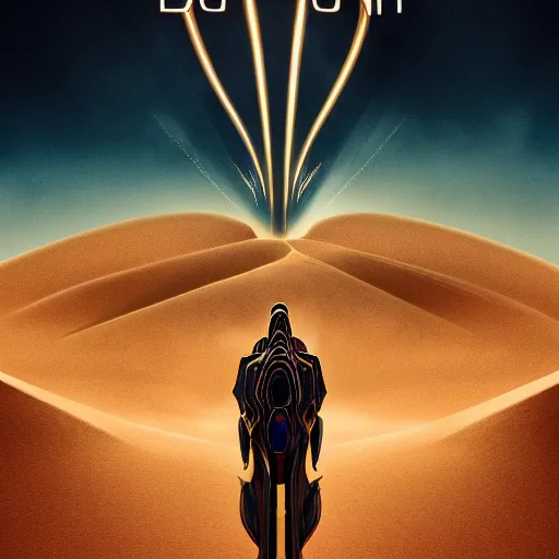 Image similar to Dune movie poster, symmetric lights, sharp focus, illustration, realistic, cinematic, artstation, cinematic, award winning, original modern artwork, set on Salvador Dali style, rgb ethereal lighting,8k