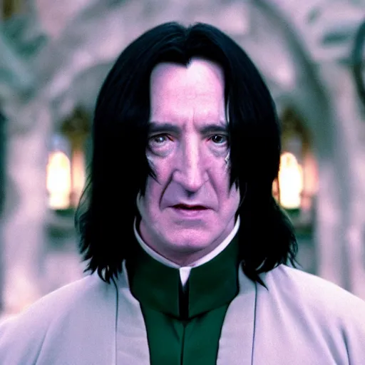 Prompt: a film still of severus snape being sorted into slytherin, photography, 8 k