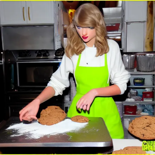 Prompt: taylor swift baking cookies