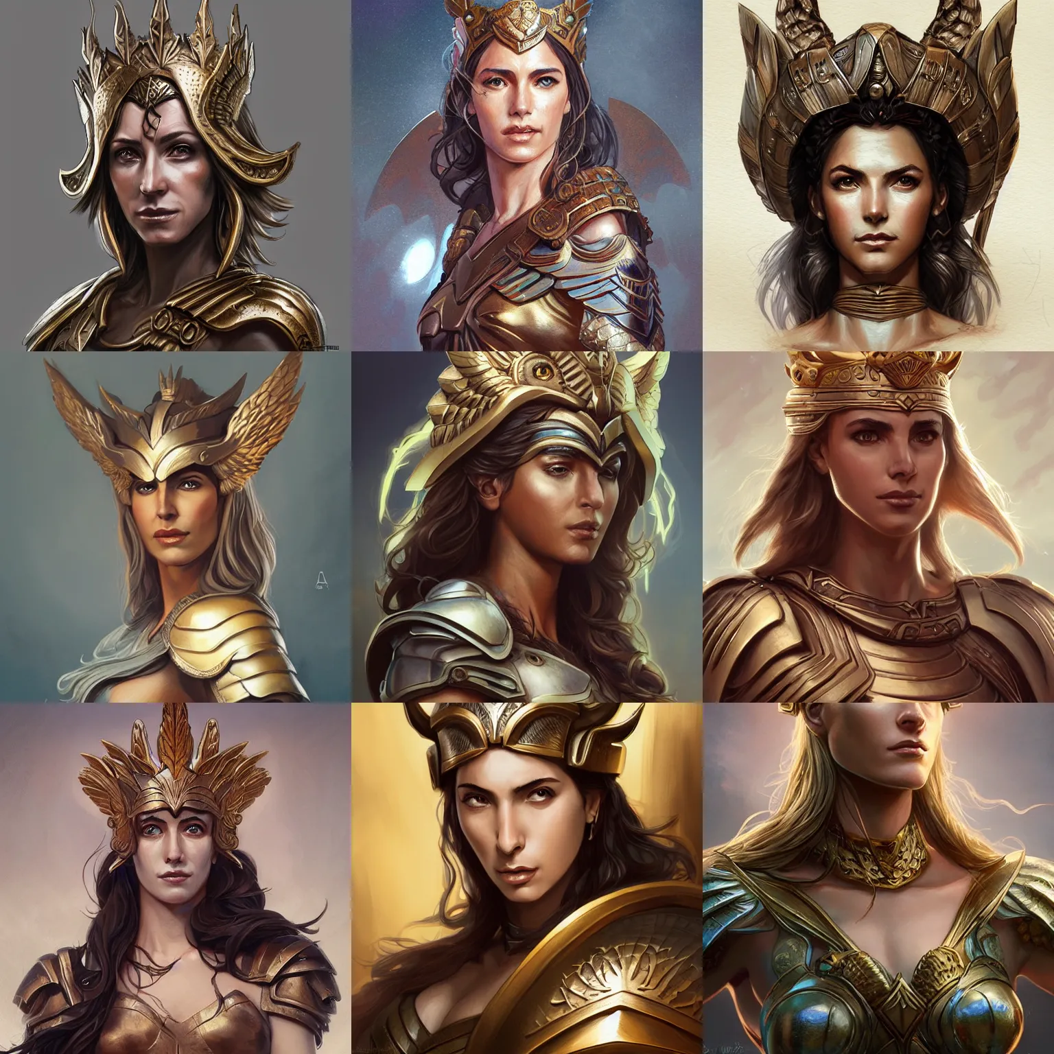 Image similar to athena, greek goddess, claudia black, art by artgerm and greg rutkowski and magali villeneuve, bronze greek armor, owl crown, d & d, fantasy, portrait, highly detailed, headshot, digital painting, trending on artstation, concept art, sharp focus, illustration