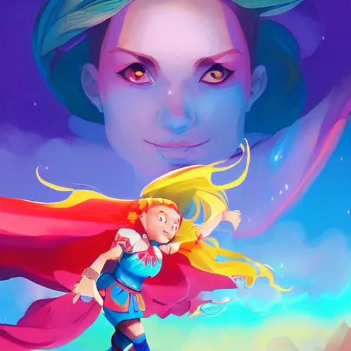 Image similar to hero world rainbow brite, behance hd by jesper ejsing, by rhads, makoto shinkai and lois van baarle, ilya kuvshinov, rossdraws global illumination