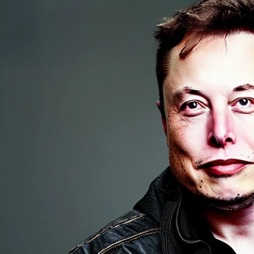 Image similar to elon musk with a byonic eye