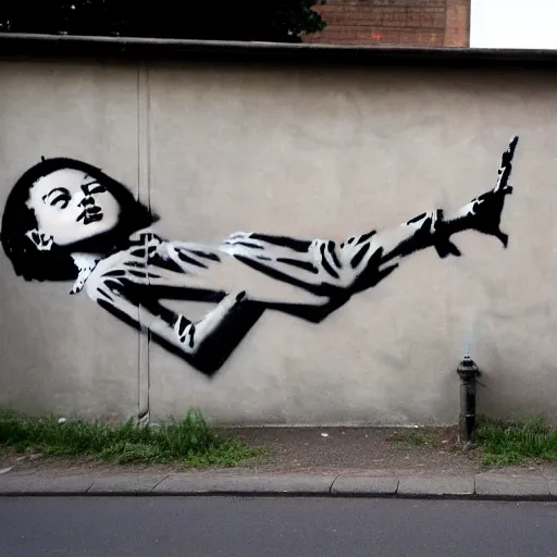 Image similar to wall with famous banksy graffiti