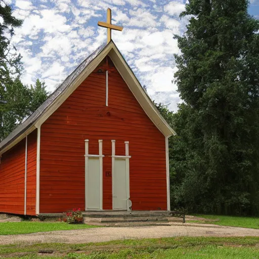 Image similar to 1 9 8 0's exterior wooden church siding