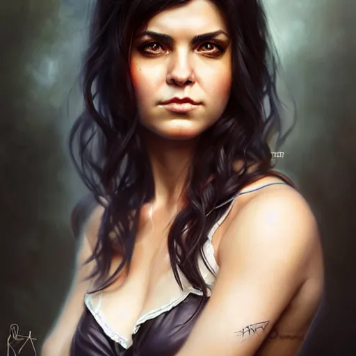 Image similar to portrait of octavia blake is skairipa in the 100 tv show, by artgerm, by krenz cushart, by peter kemp, by ross tran