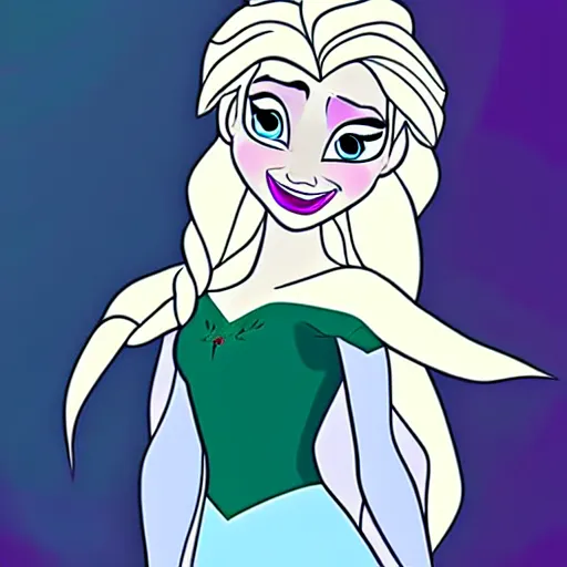 Prompt: elsa from frozen as a superhero, animated style, cartoon style