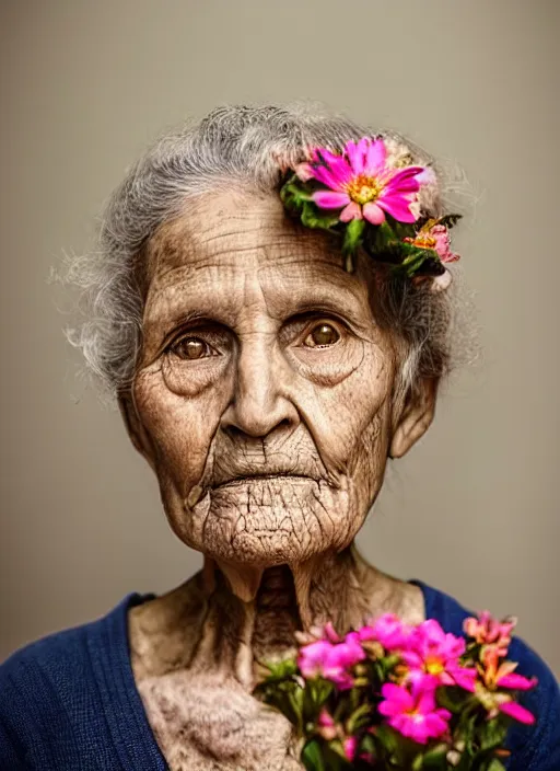 portrait of a 2 0 0 year old woman, symmetrical face