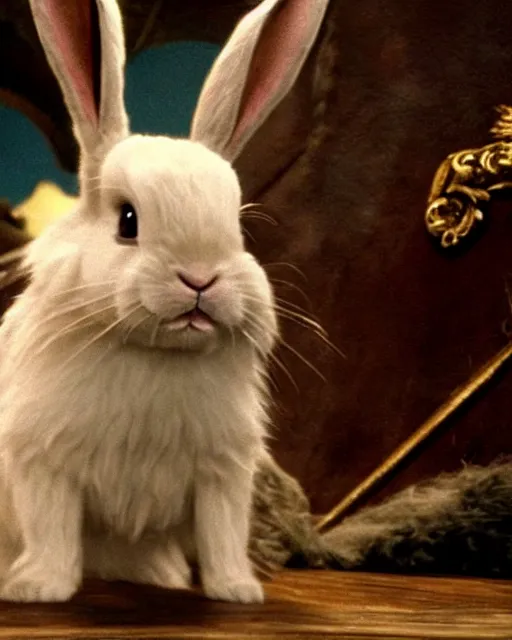 Prompt: A bunny in the movie pirates of the Caribbean ,