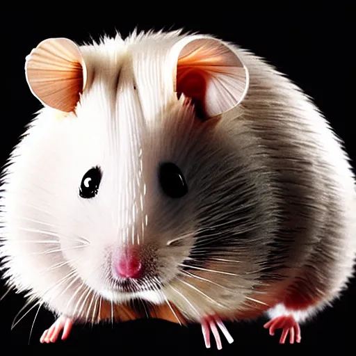 Image similar to uhd candid photo of a robotic android hamster. photo by annie leibowitz