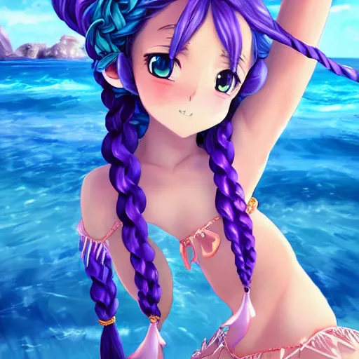 Beauty in Purple Bikini [Original] : r/AnimeGirlsEarrings