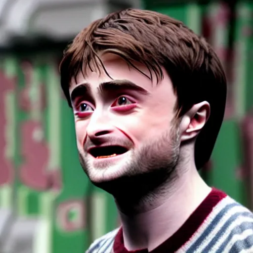 Image similar to daniel radcliffe plays a radish, film still, 8 k, trending