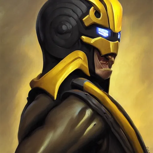 Prompt: greg manchess portrait painting of cyrax from mortal kombat as overwatch character, medium shot, asymmetrical, profile picture, organic painting, sunny day, matte painting, bold shapes, hard edges, street art, trending on artstation, by huang guangjian and gil elvgren and frank frazetta