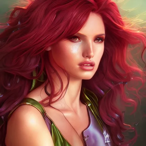 Image similar to ultra realistic illustration, bella thorne as starfire anime, intricate, elegant, highly detailed, digital painting, artstation, concept art, smooth, sharp focus, illustration, art by artgerm and greg rutkowski and alphonse mucha