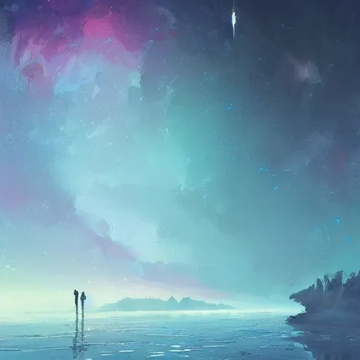 Image similar to eisberg floating in space, by anato finnstark, by alena aenami, by john harris, by ross tran, by wlop, by andreas rocha