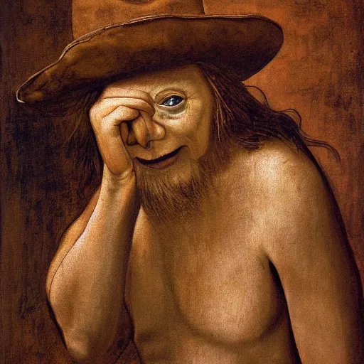 Prompt: marvellous painting of crying amber turd loosing the trail to johnny depp in a full room of judges all swinging a hammer to her loss, oil painting by leonardo davinci, 4k, high resolution